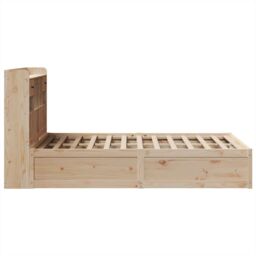 Berkfield Home Bed Frame without Mattress 135x190 cm Double Solid Wood Pine in Brown - thumbnail 6