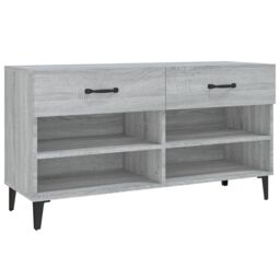 Berkfield Home Shoe Cabinet Grey Sonoma 102x35x55 cm Engineered Wood - Size: 102 x 35 x 55 cm - thumbnail 2