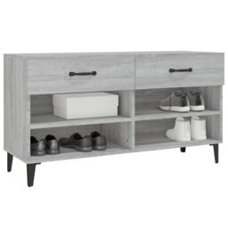 Berkfield Home Shoe Cabinet Grey Sonoma 102x35x55 cm Engineered Wood - Size: 102 x 35 x 55 cm - thumbnail 4