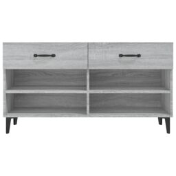 Berkfield Home Shoe Cabinet Grey Sonoma 102x35x55 cm Engineered Wood - Size: 102 x 35 x 55 cm - thumbnail 6