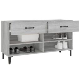 Berkfield Home Shoe Cabinet Grey Sonoma 102x35x55 cm Engineered Wood - Size: 102 x 35 x 55 cm - thumbnail 5