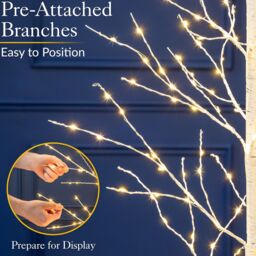 Christow White Birch Twig Tree Micro LED Christmas Decoration Indoor Outdoor 5ft 6ft 7ft - thumbnail 4