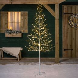 Christow White Birch Twig Tree Micro LED Christmas Decoration Indoor Outdoor 5ft 6ft 7ft - thumbnail 1