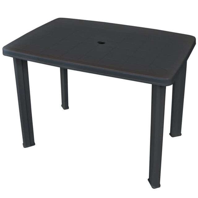 Berkfield Home Garden Table Anthracite 101x68x72 cm Plastic in Black - Size: 101 x 68 x 72 cm - image 1