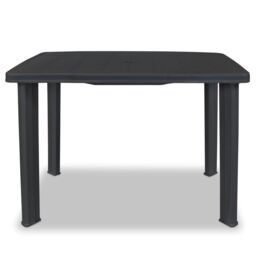 Berkfield Home Garden Table Anthracite 101x68x72 cm Plastic in Black - Size: 101 x 68 x 72 cm - thumbnail 2