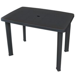 Berkfield Home Garden Table Anthracite 101x68x72 cm Plastic in Black - Size: 101 x 68 x 72 cm - thumbnail 1