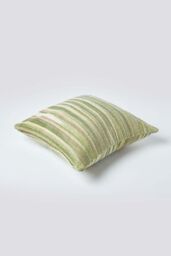 Homescapes Cotton Chenille Tie Dye Cushion Cover in Green - Size: 60 cm x 60 cm - thumbnail 3