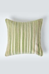 Homescapes Cotton Chenille Tie Dye Cushion Cover in Green - Size: 60 cm x 60 cm - thumbnail 1