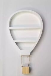Marco Paul LED balloon Wooden White Shelves for Kids Bedrooms Wall Mounted Shelf for Nursery - thumbnail 2