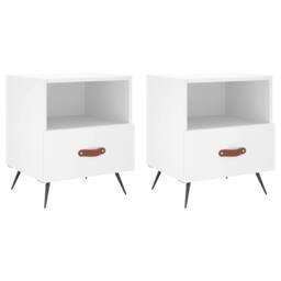 Berkfield Home Bedside Cabinets 2 pcs White 40x35x47.5 cm Engineered Wood - thumbnail 1