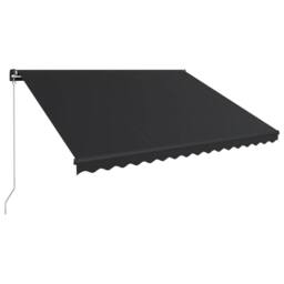 Berkfield Home Manual Retractable Awning 450x300 cm Anthracite in Black - thumbnail 2