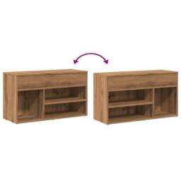 Berkfield Home Shoe Bench Artisan Oak 80x30x45 cm Engineered Wood in Brown - Size: 80 x 30 x 45 cm - thumbnail 8