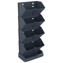 Berkfield Home Vertical Garden Plant Set 4 pcs Anthracite Polypropylene in Black - thumbnail 1