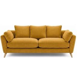 SOFASELECTION UK Harlow Jumbo Cord 2 Seater Sofa, Modern Tailored Design in Mustard - Size: 2 Pack