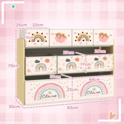 AIYAPLAY 3-Tier Toy Organiser Shelf with 9 Storage Boxes for Bedroom in Yellow - thumbnail 3