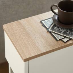 SoBuy Set of 2 Slim Bedside Table - Open Shelf & Drawer - Modern in White - thumbnail 9