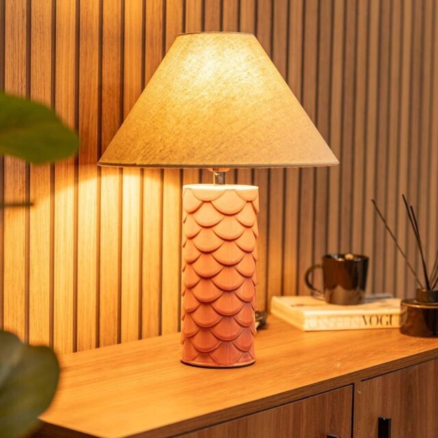 ValueLights Athena Coral Ceramic Shell Table Lamp - image 1