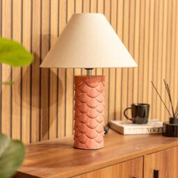ValueLights Athena Coral Ceramic Shell Table Lamp - thumbnail 4