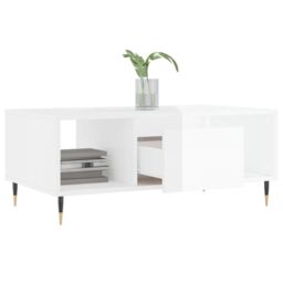 Berkfield Home Coffee Table High Gloss White 90x50x36.5 cm Engineered Wood - thumbnail 4