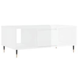 Berkfield Home Coffee Table High Gloss White 90x50x36.5 cm Engineered Wood - thumbnail 2
