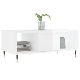 Berkfield Home Coffee Table High Gloss White 90x50x36.5 cm Engineered Wood - thumbnail 3