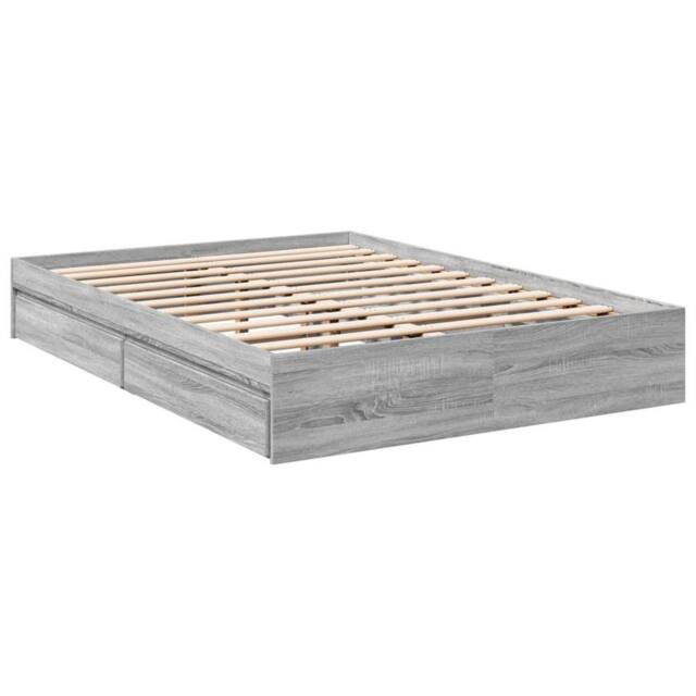 Berkfield Home Modern Bed Frame with Drawers without Mattress Grey Sonoma 140x200 cm - image 1