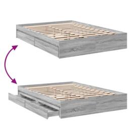 Berkfield Home Modern Bed Frame with Drawers without Mattress Grey Sonoma 140x200 cm - thumbnail 7