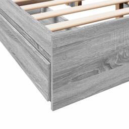 Berkfield Home Modern Bed Frame with Drawers without Mattress Grey Sonoma 140x200 cm - thumbnail 8