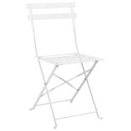 Wyld and Coco White 3-Piece Metal Folding Bistro Set - 2 Chairs and Table Steel - thumbnail 3