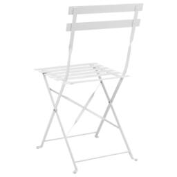 Wyld and Coco White 3-Piece Metal Folding Bistro Set - 2 Chairs and Table Steel - thumbnail 6