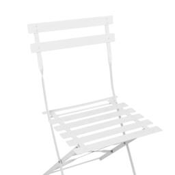 Wyld and Coco White 3-Piece Metal Folding Bistro Set - 2 Chairs and Table Steel - thumbnail 9