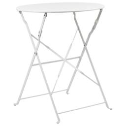 Wyld and Coco White 3-Piece Metal Folding Bistro Set - 2 Chairs and Table Steel - thumbnail 7