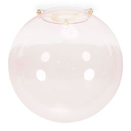 ValueLights Frenchie Pink Tinted Glass Globe Gold Easy Fit Lamp Shade with LED Bulb - thumbnail 4