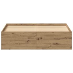 Berkfield Home Bed Frame without Mattress Artisan Oak 135x190 cm Engineered Wood in Brown - thumbnail 5