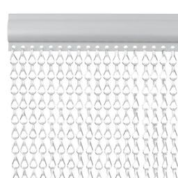 Berkfield Home Chain Door Fly Screen 56x186 cm Aluminium in Silver - thumbnail 3