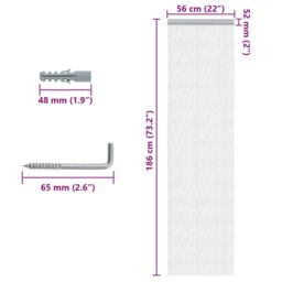 Berkfield Home Chain Door Fly Screen 56x186 cm Aluminium in Silver - thumbnail 5