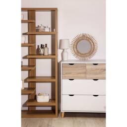 Lemon Pavilion Furniture Stockholm 4 Drawer Chest - L39 x W82 x H90 cm - Oak/White in Brown - Size: 1 Pack - thumbnail 3