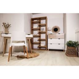 Lemon Pavilion Furniture Stockholm 4 Drawer Chest - L39 x W82 x H90 cm - Oak/White in Brown - Size: 1 Pack - thumbnail 4