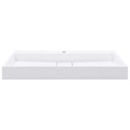 Berkfield Home Wash Basin 100x46x11 cm Mineral Cast/Marble Cast White - Size: 100 x 46 x 11 cm - thumbnail 3