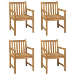 Berkfield Home 5 Piece Garden Dining Set Solid Teak Wood in Brown - thumbnail 3