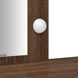 Berkfield Home Dressing Table with LED Lights¬†Brown Oak 102x33x135 cm in Brown - Size: 102 x 33 x 135 cm - thumbnail 8
