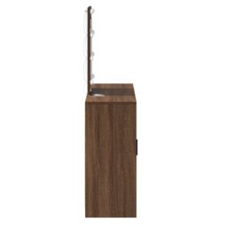 Berkfield Home Dressing Table with LED Lights¬†Brown Oak 102x33x135 cm in Brown - Size: 102 x 33 x 135 cm - thumbnail 6