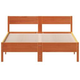 Berkfield Home Beautiful Bed Frame without Mattress Wax Brown 160x200 cm Solid W - thumbnail 4
