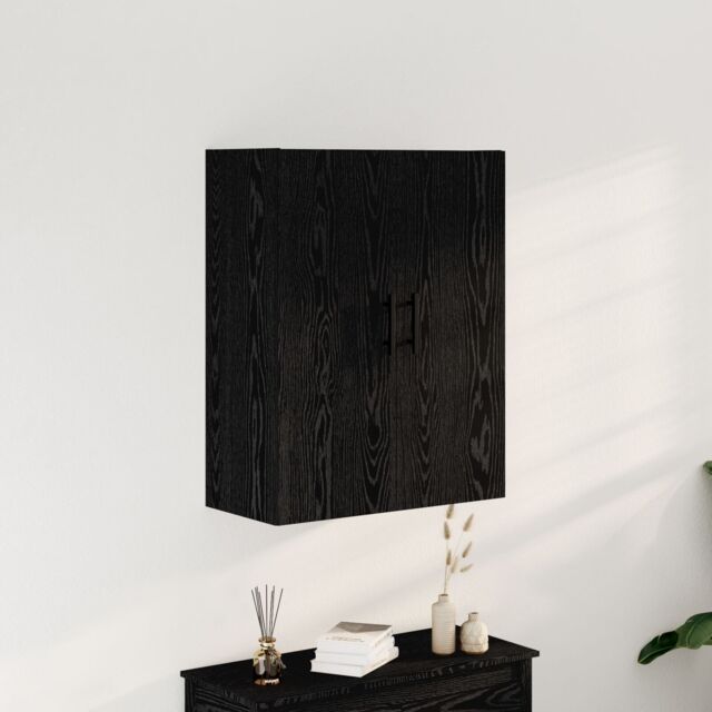 Berkfield Home Wall Mounted Cabinet Black Oak 69, 5x34x90 cm Engineered Wood - Size: 5 x 34 x 90 cm - image 1