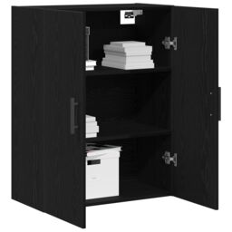 Berkfield Home Wall Mounted Cabinet Black Oak 69, 5x34x90 cm Engineered Wood - Size: 5 x 34 x 90 cm - thumbnail 3