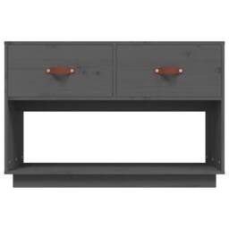 Berkfield Home TV Cabinet Grey 90x40x60 cm Solid Wood Pine - Size: 90 x 40 x 60 cm - thumbnail 6