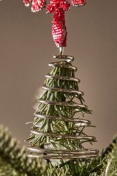 Dibor Red Beaded Snowflake Christmas Decorations Tree Topper - thumbnail 3