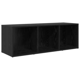 Berkfield Home TV Cabinet with Storage Black oak Engineered Wood - thumbnail 1