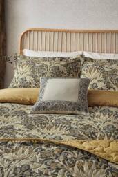 Morris & Co 'Artichoke' Cotton Percale Duvet Cover Set in Grey - Size: Double - thumbnail 2
