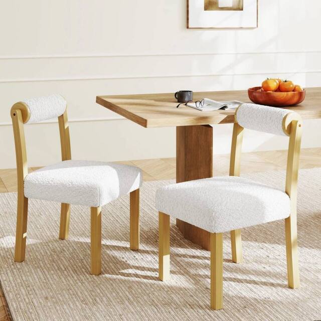KORVIXA Kitchen Dining Room Chairs Set of 2-White in White - Size: 100 cm - image 1